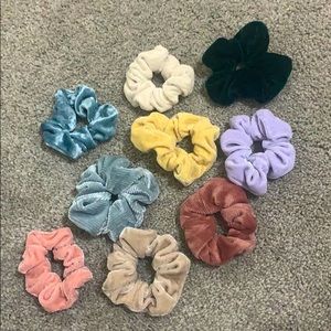 fuzzy/velvety scrunchies